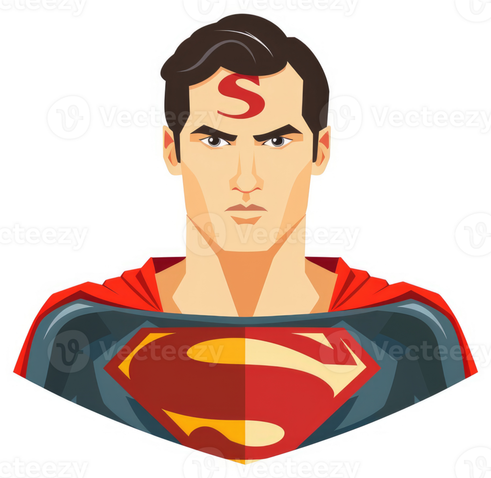 A stylized illustration of superman with the iconic s-shield. png