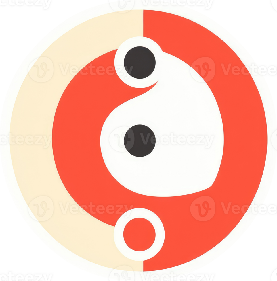A stylized circular logo featuring overlapping circles in orange and cream colors. png