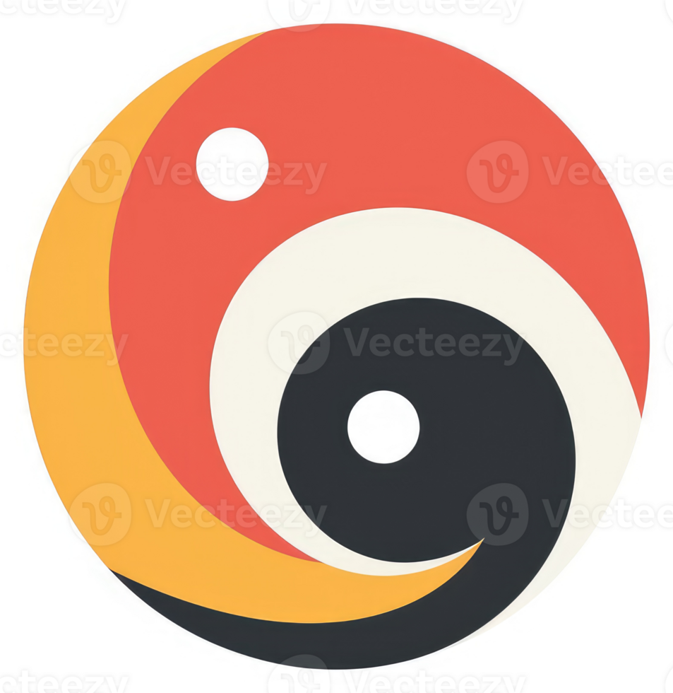 A vibrant circular design featuring concentric circles in harmonious colors. png