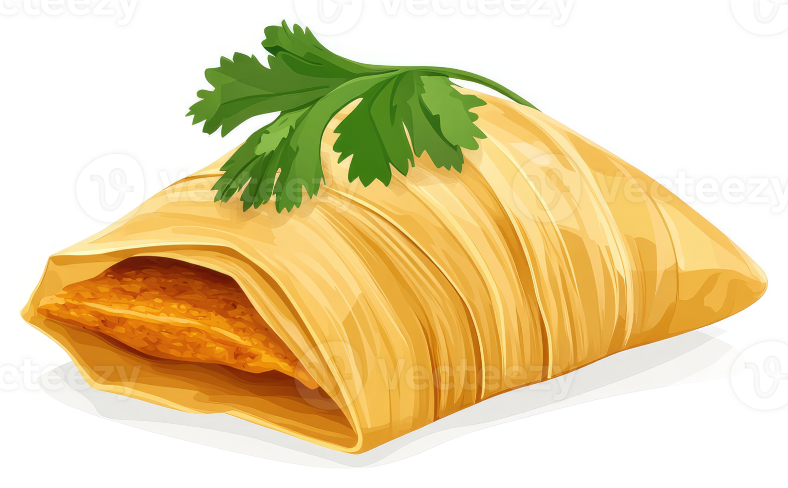 A golden tamale filled with savory goodness. png