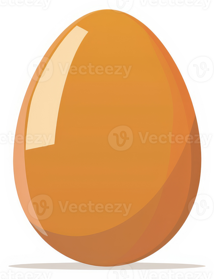 A stylized illustration of a vibrant orange egg. png