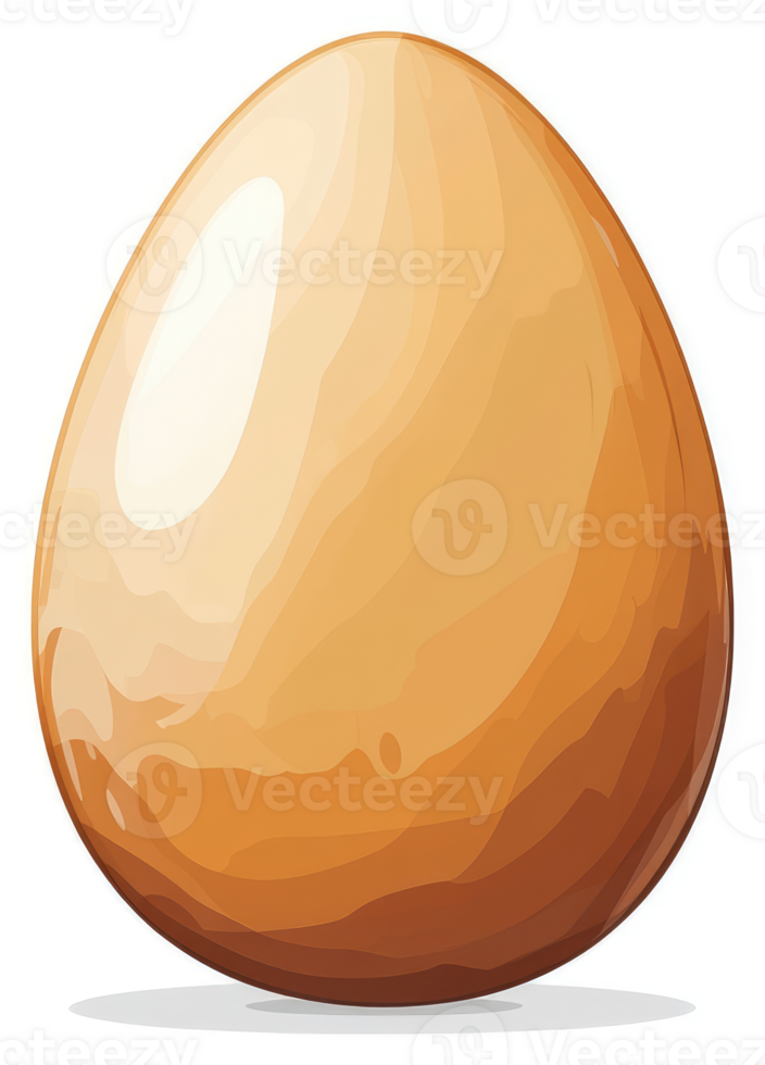 A depiction of a single, golden-brown egg. png