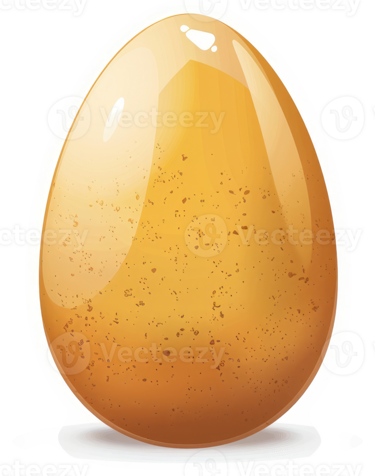 A glossy, golden-brown egg, detailed with small speckles. png