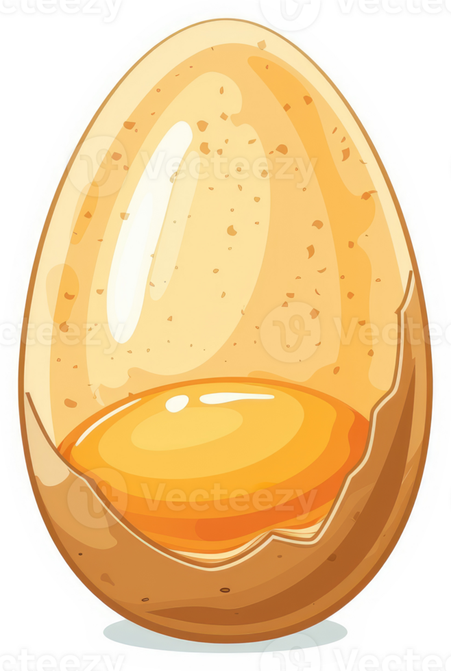 A cracked egg with a visible yolk. png