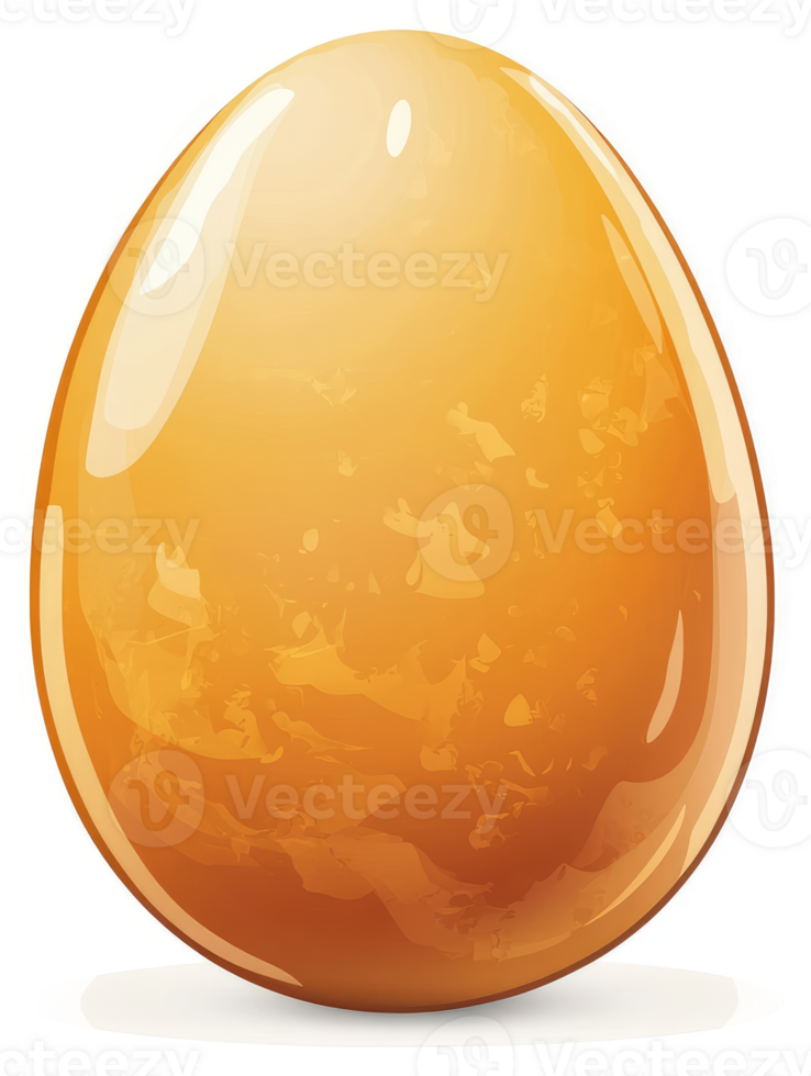 A glossy, golden egg, showcasing a marbled texture. png