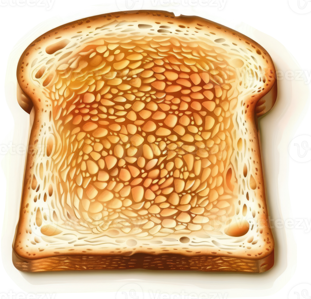 A close-up view of a toasted bread slice's interior texture. png