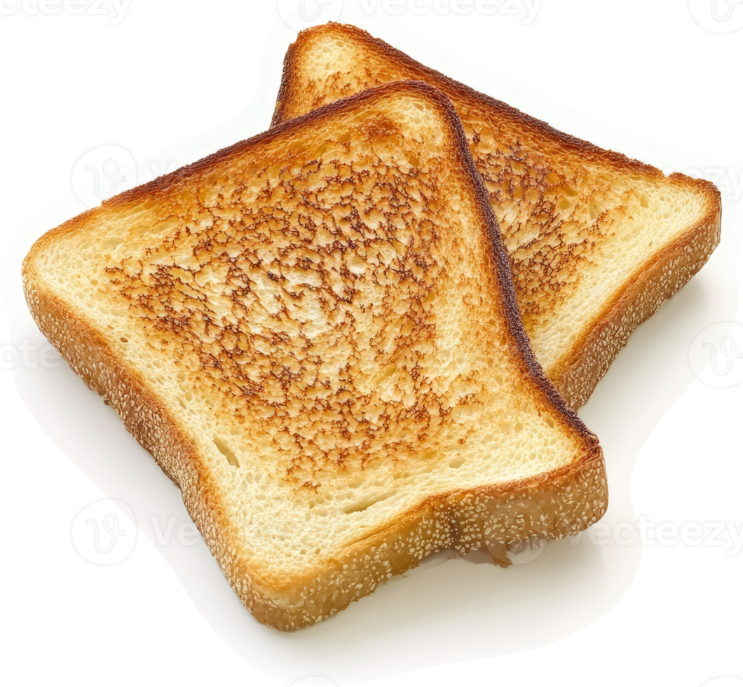 Two slices of golden brown, crispy toast. png