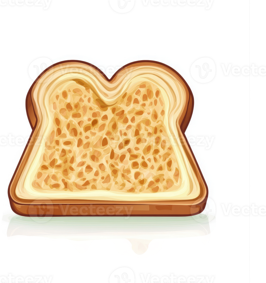 A slice of golden brown toasted bread with a buttery texture. png
