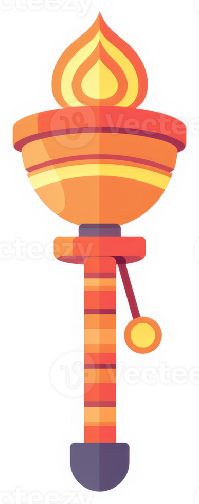 A stylized illustration of an orange and yellow torch. png