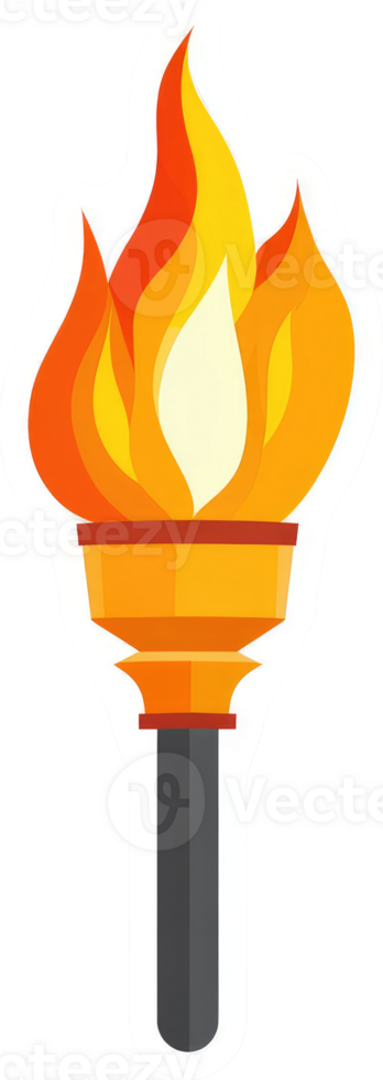 A stylized illustration of an olympic torch. png