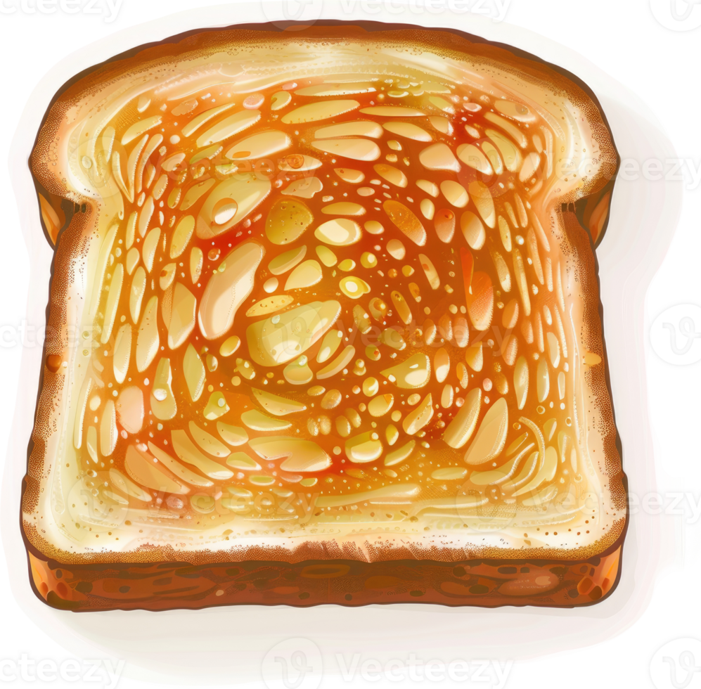 A slice of toast topped with a unique, marbled spread. png