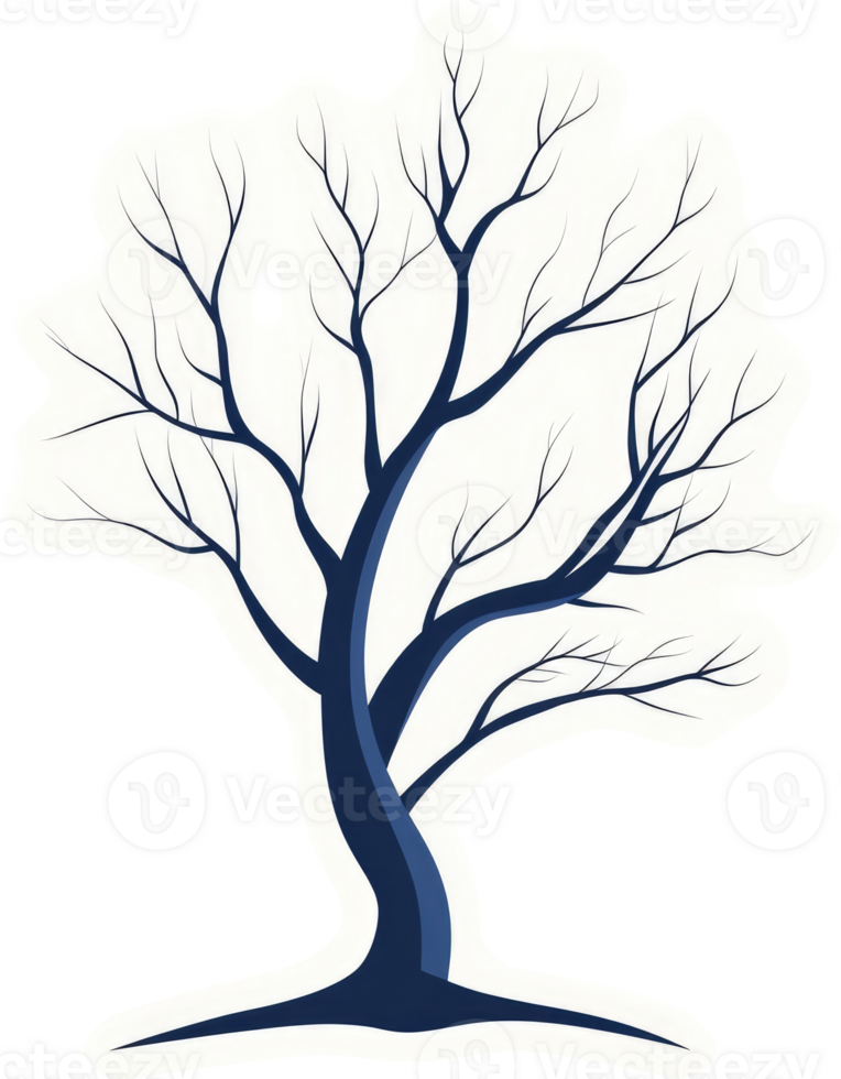 A stylized illustration of a bare winter tree. png