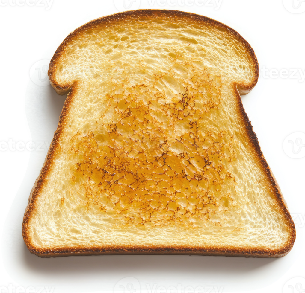 A close-up view of a perfectly toasted slice of bread. png