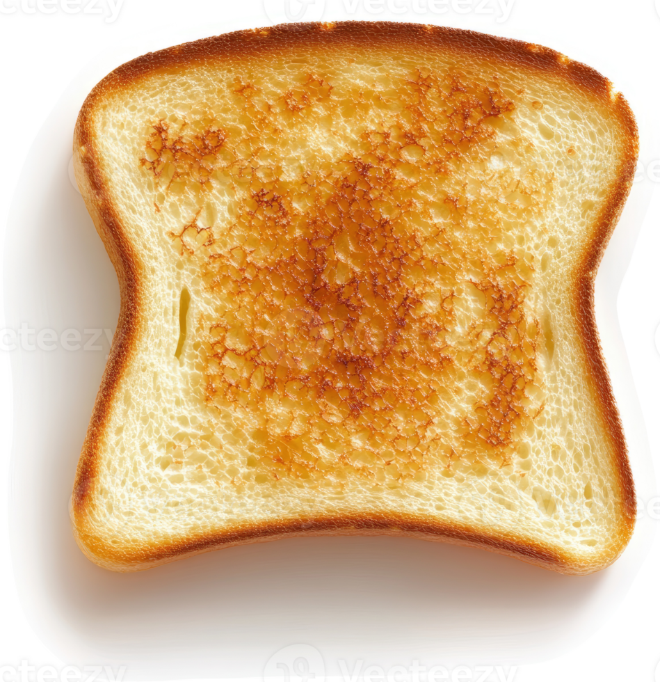 Close-up view of a golden-brown toasted bread slice. png