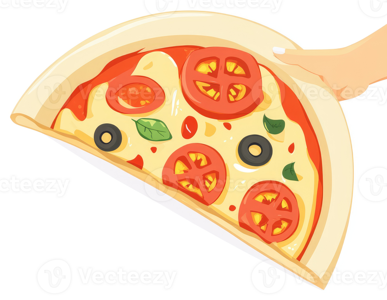 A delicious pizza slice being served. png