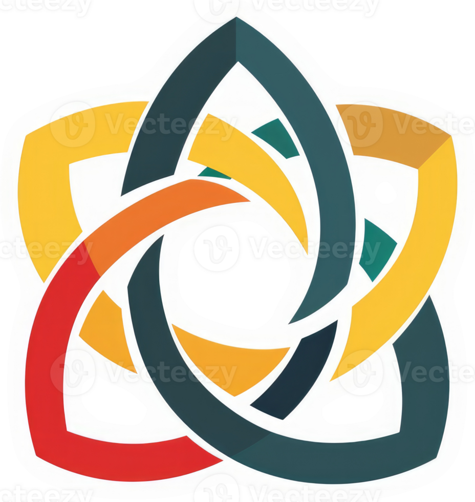 A colorful, interconnected, abstract design representing unity and harmony. png