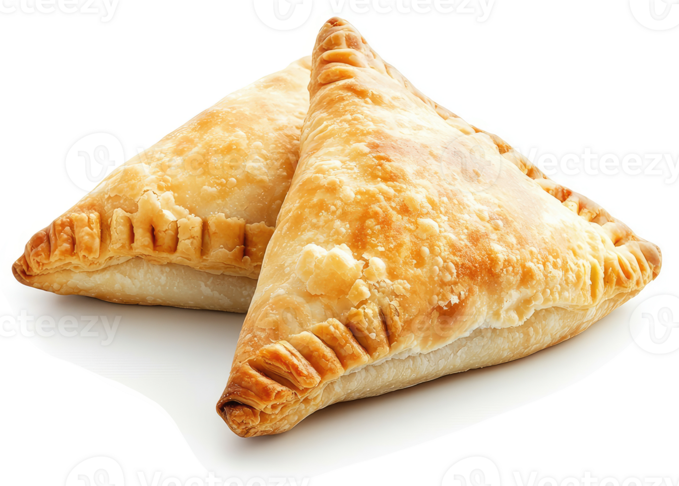Two golden-brown, flaky pastries, perfect for a snack. png