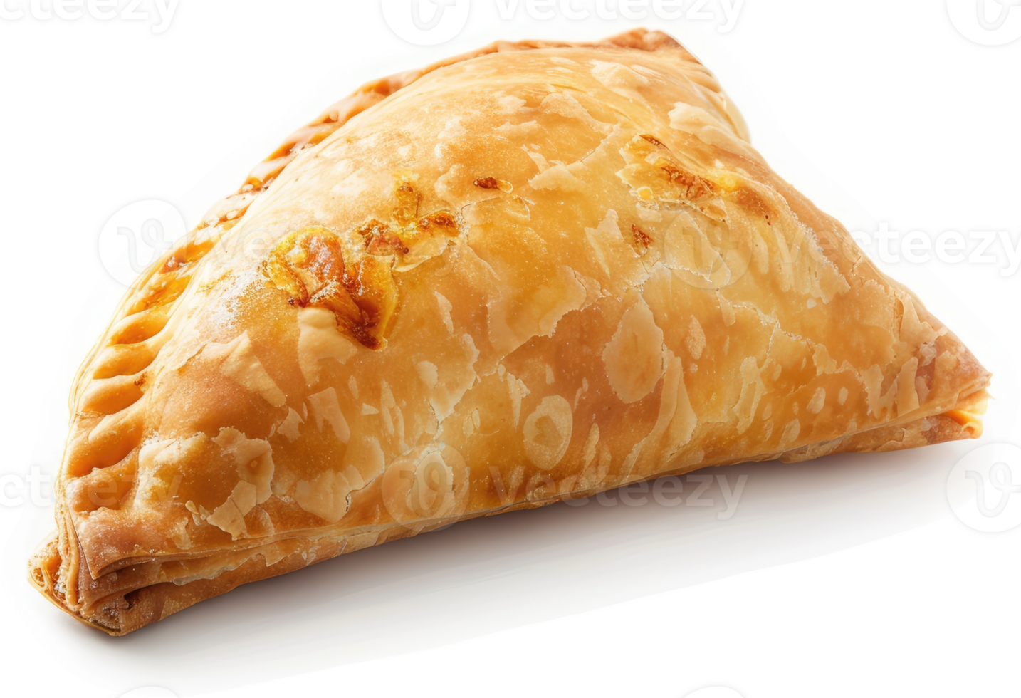 A golden triangle pastry filled with savory goodness. png