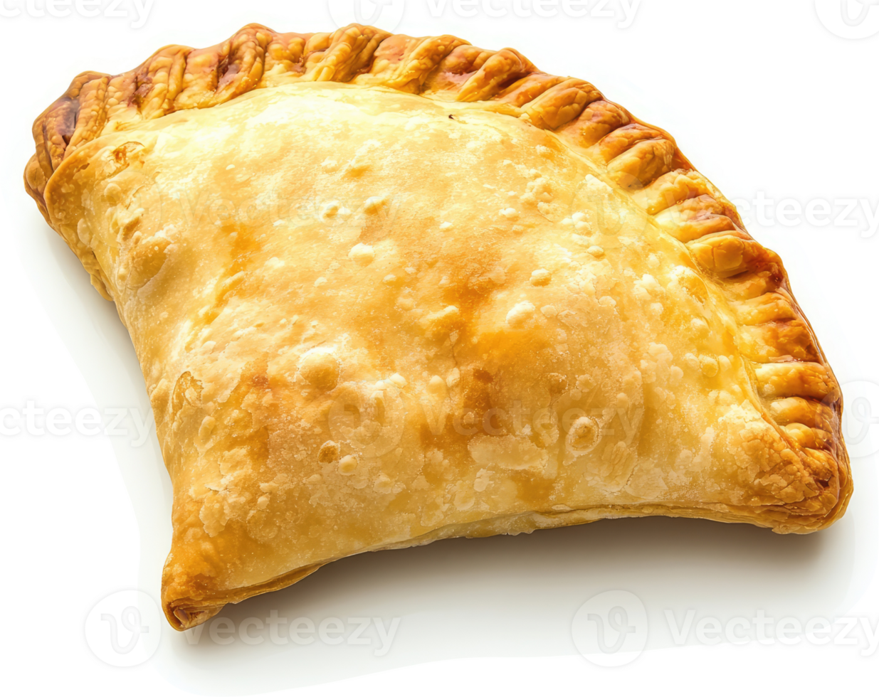 A golden, flaky empanada, ready to be enjoyed. png