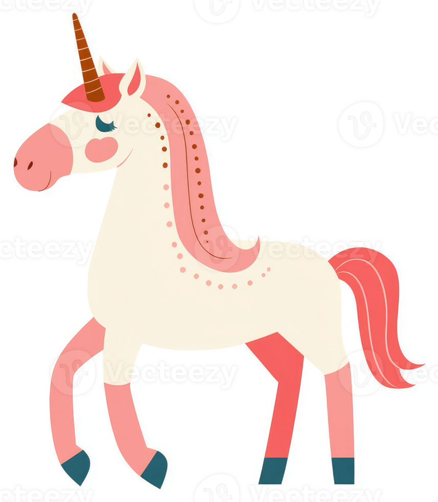 A whimsical illustration of a captivating unicorn. png
