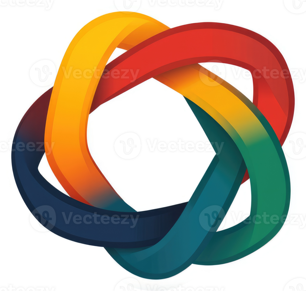 A vibrant, interconnected design showcasing a colorful, interwoven, and dynamic abstract logo. png