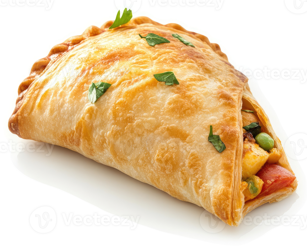A golden-brown, savory pastry filled with a delicious blend of vegetables. png