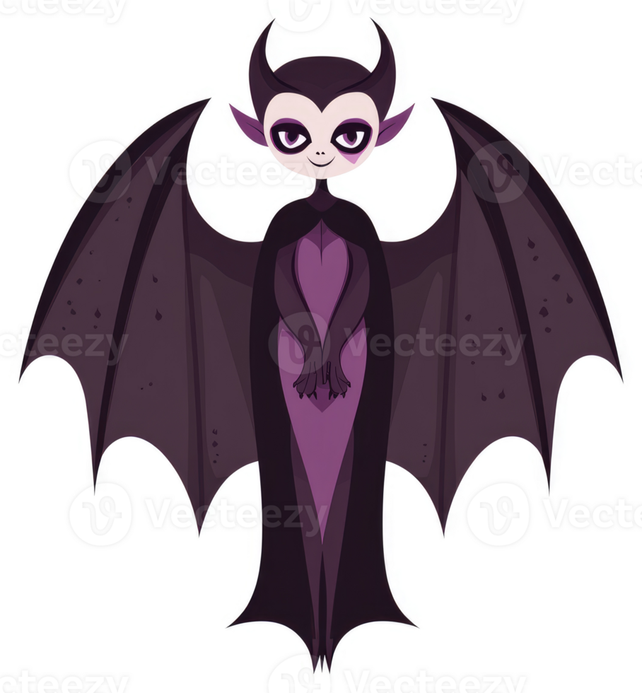 A stylized illustration of a dark, winged creature. png