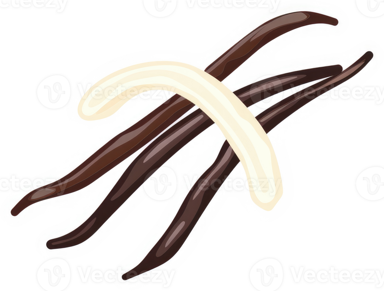 Illustration of vanilla beans with a creamy texture. png
