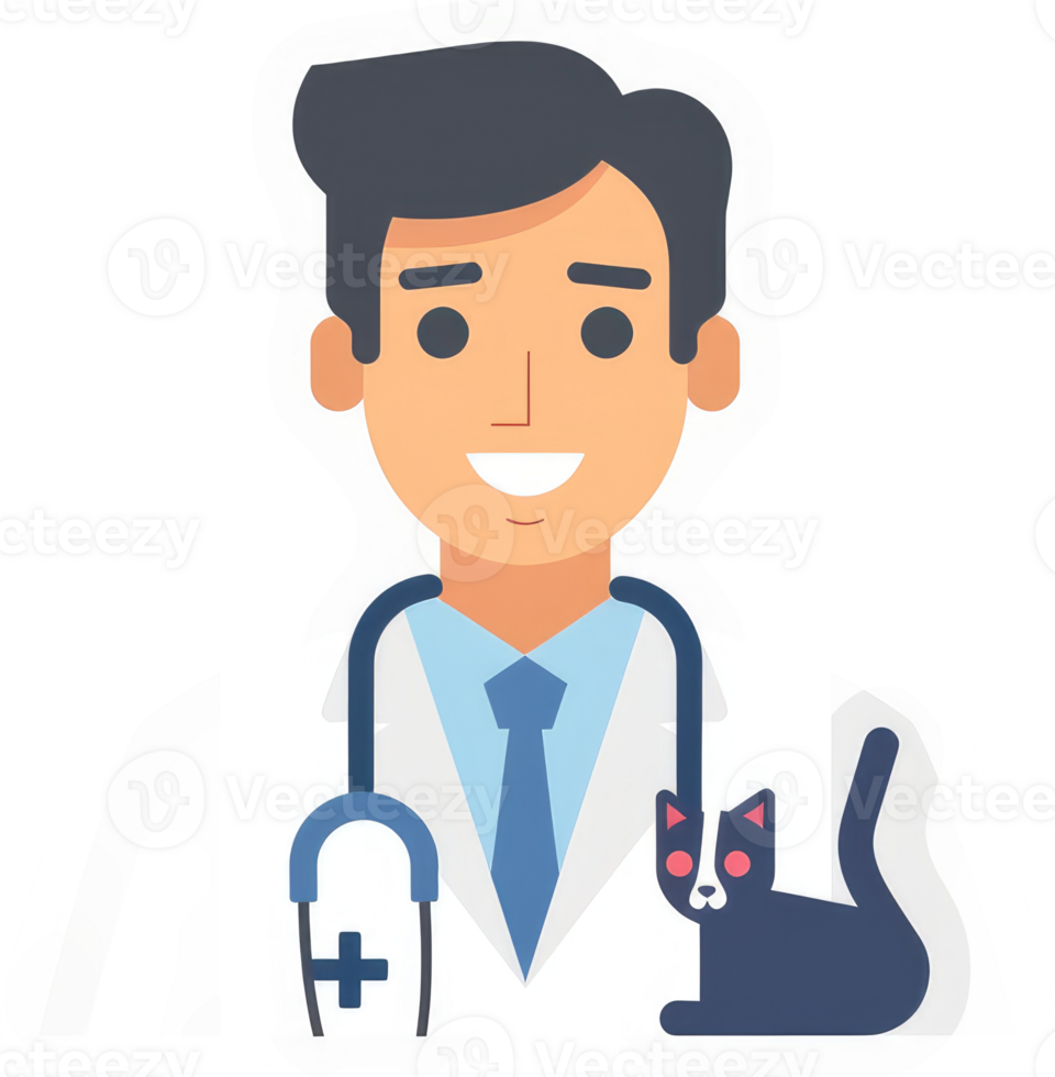 A friendly veterinarian, ready to care for pets. png