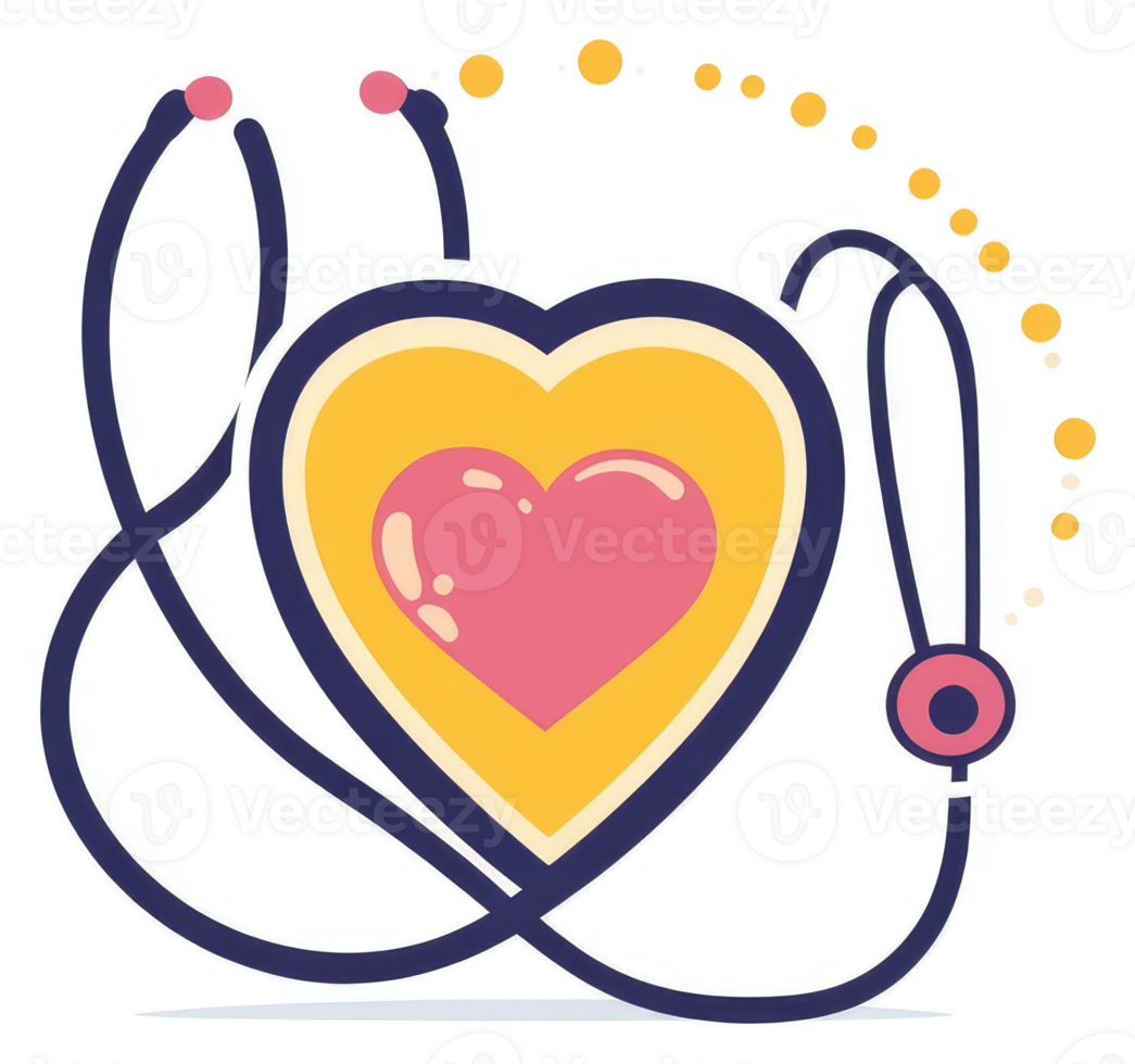 A heartwarming stethoscope design symbolizing health and well-being. png