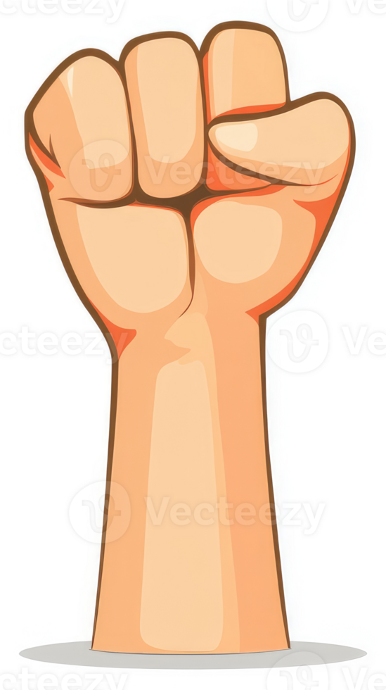 A raised fist, a symbol of protest and empowerment. png