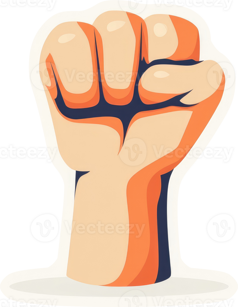 A raised fist, a symbol of protest and solidarity. png