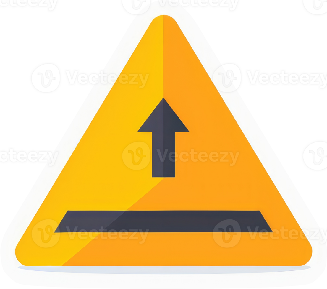 A cautionary upward-pointing triangle sign with a horizontal bar, indicating a mandatory direction. png