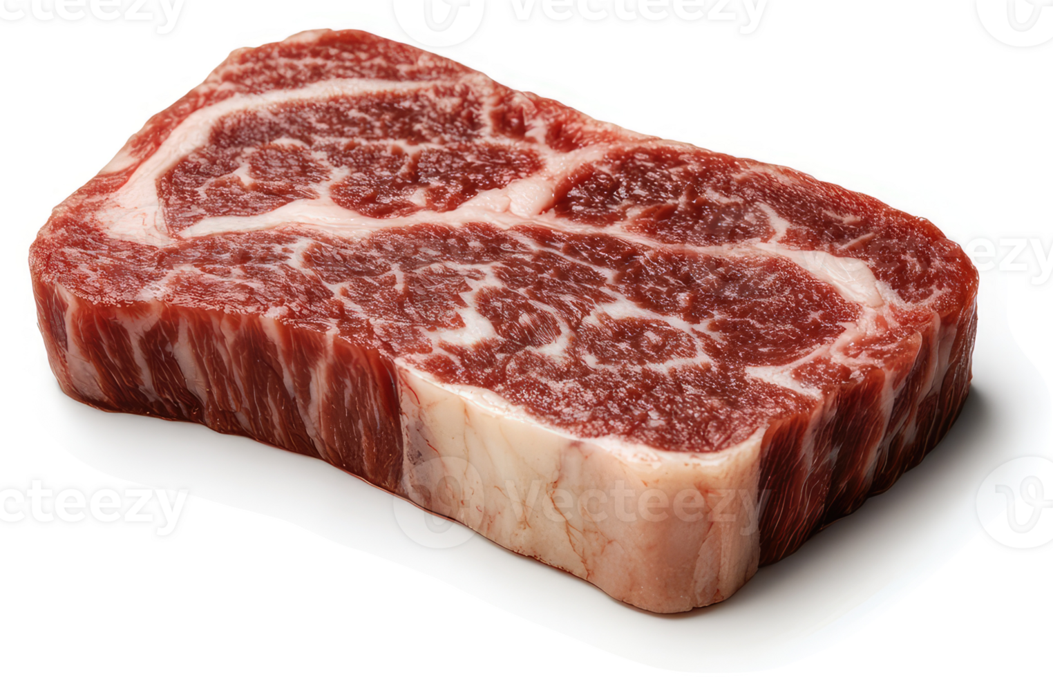 A close-up view of a raw beef steak. png