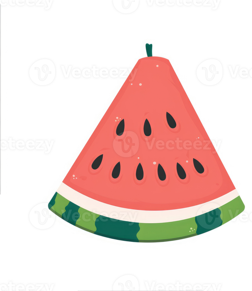 A triangular slice of vibrant watermelon. png
