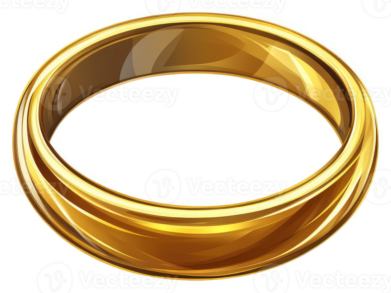 A golden ring, shimmering with reflective light. png
