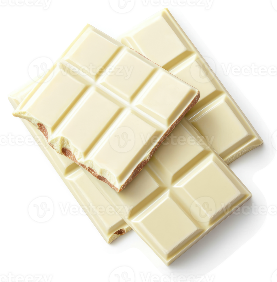 Stack of white chocolate bars with broken edges. png