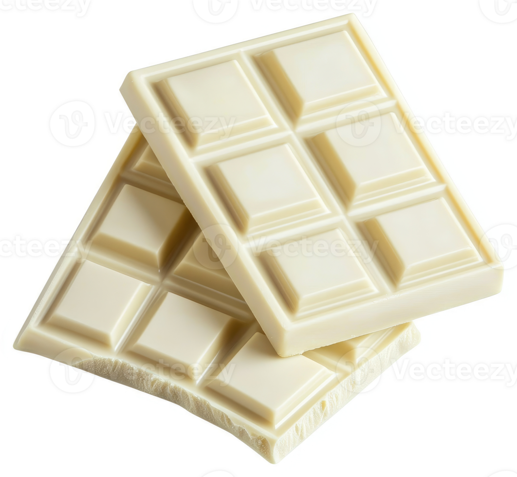 Two stacked bars of creamy white chocolate. png