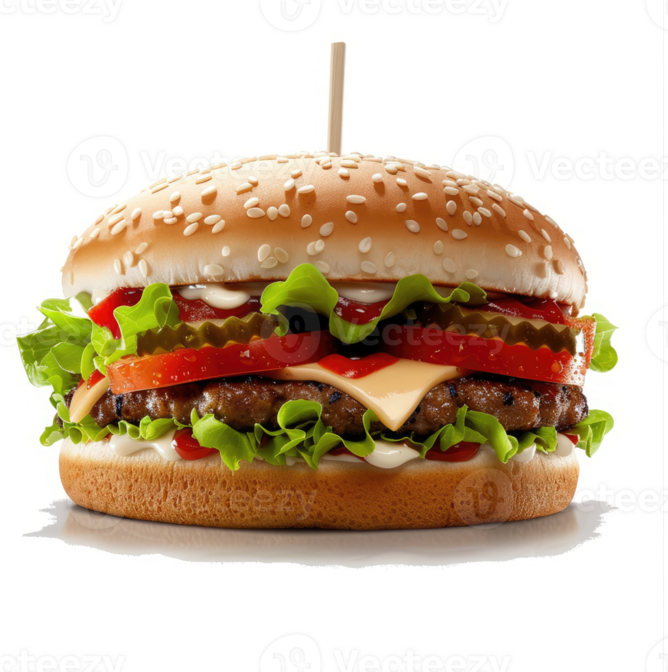 A delectable double cheeseburger with fresh toppings. png