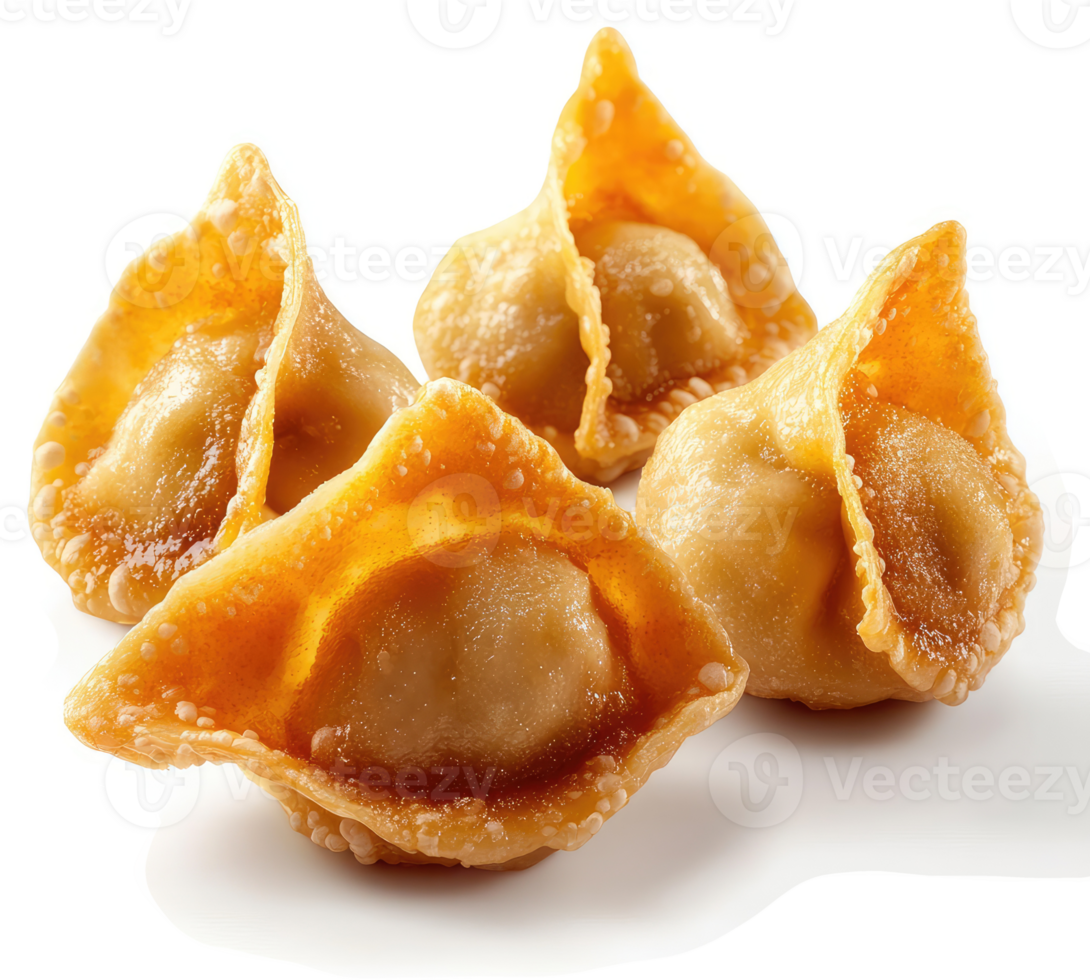 Crispy fried wonton dumplings, a delicious asian appetizer. png