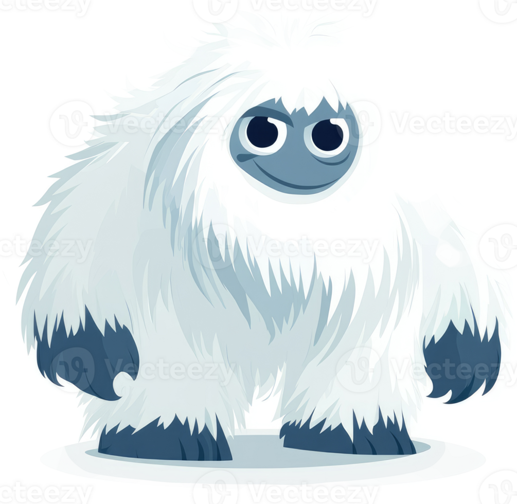 A cartoon illustration of a mischievous-looking yeti. png