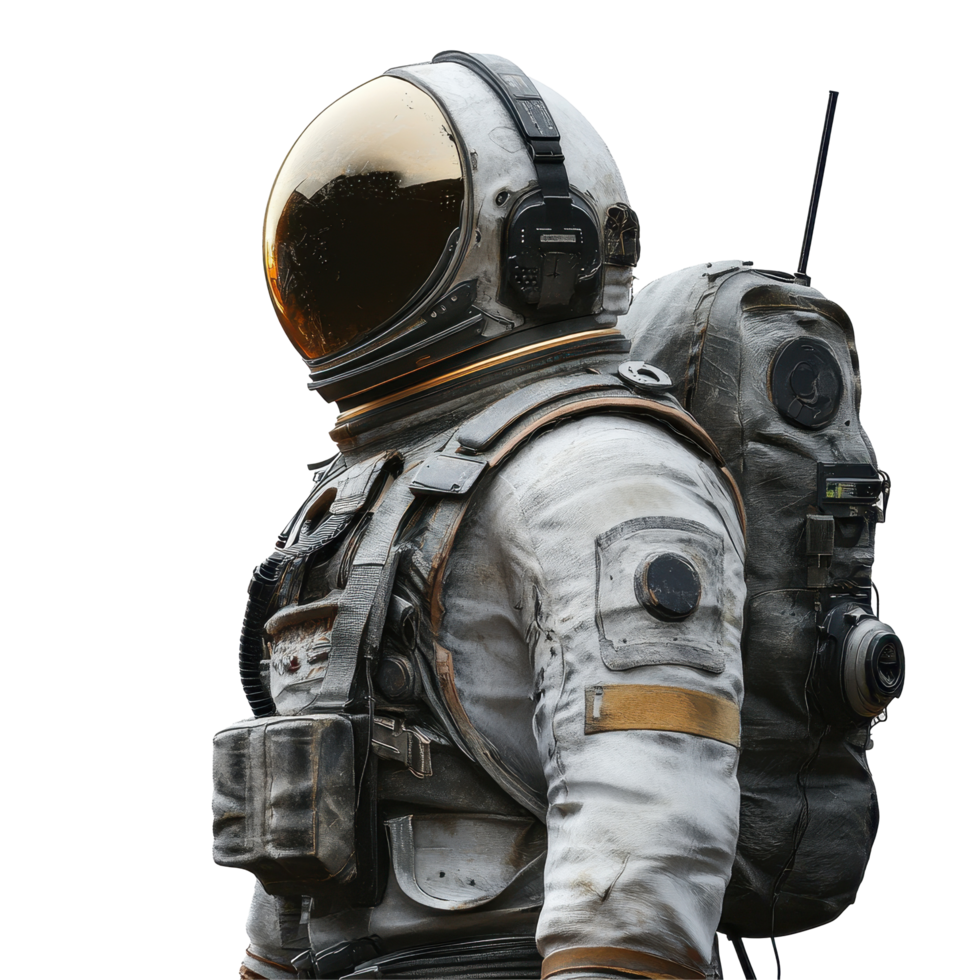 Detailed profile view of a space suit. 60819664 PNG