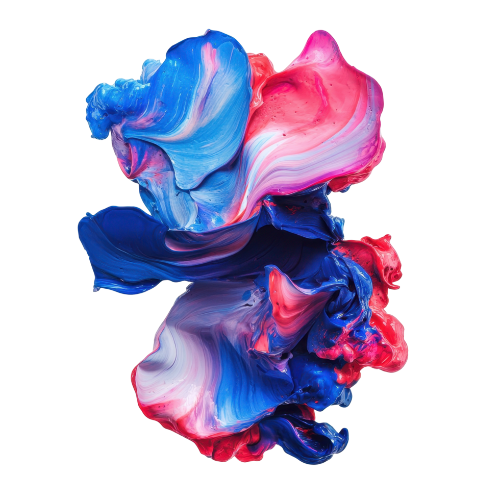 Vibrant paint swirls in a dynamic abstract composition. png