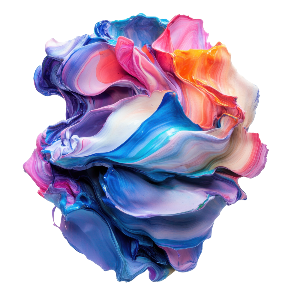 Vibrant abstract paint swirls in a dynamic composition. png