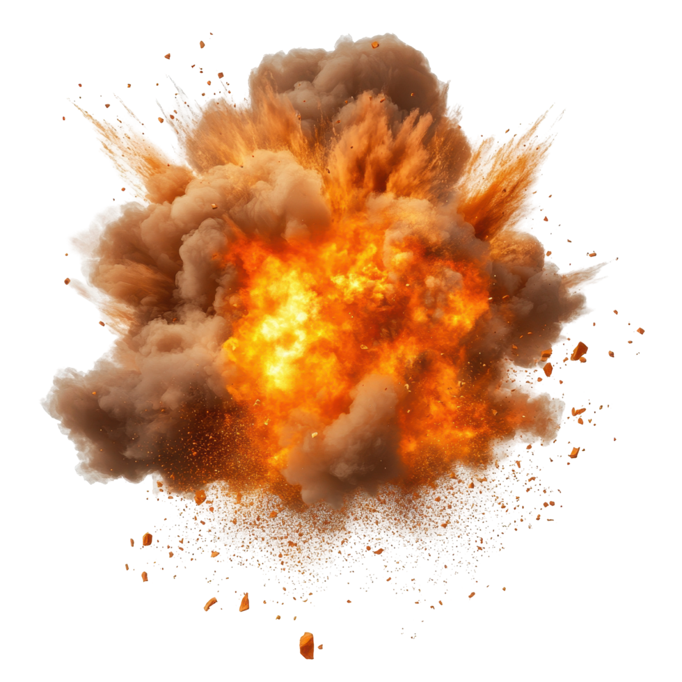 Powerful explosion erupts with intense heat and smoke. png