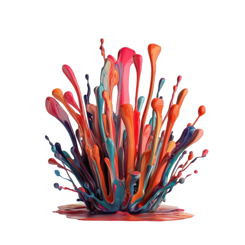 Vibrant explosion of paint in a dynamic three-dimensional display. png