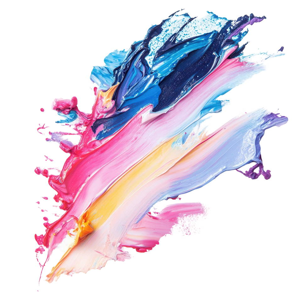 Vibrant abstract painting showcasing a dynamic color explosion. png