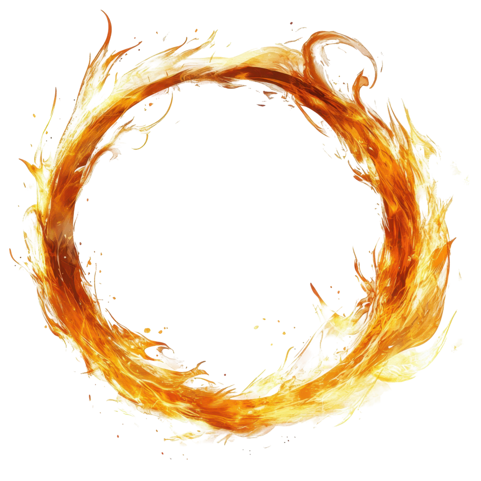 Fiery, swirling ring encircles a blank space. png