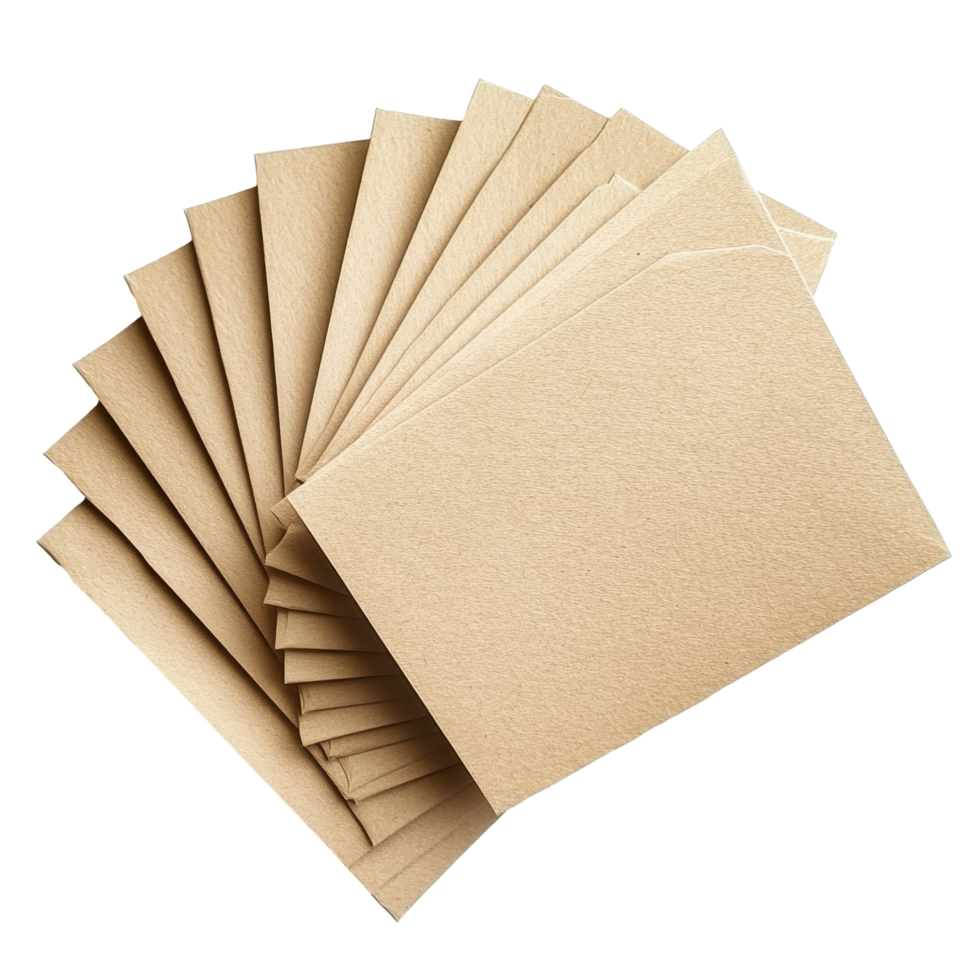 Stacked kraft paper squares for various uses. png