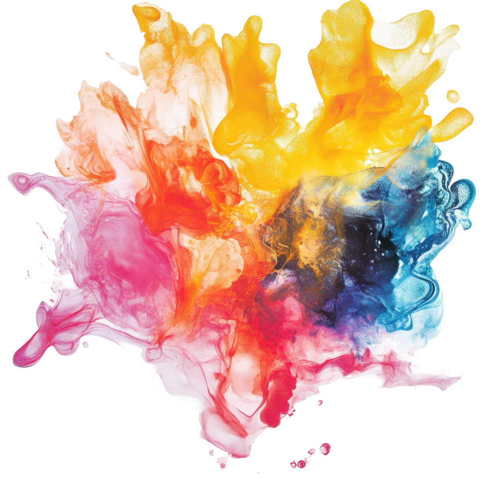 Vibrant, abstract explosion of color and movement. png